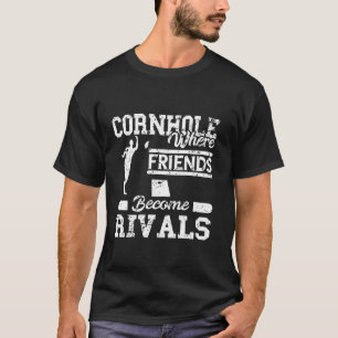 T-shirt Cornhole Vintage Où les Amis Deviennent Rival Jete