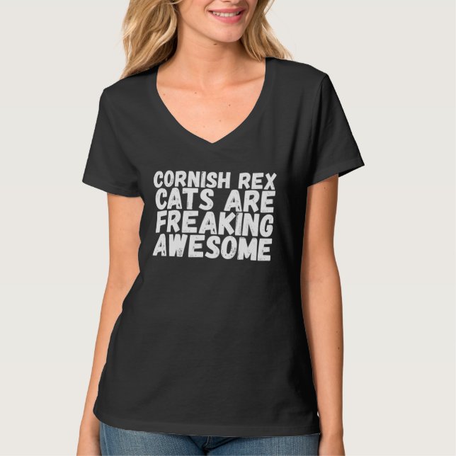 T-shirt Cornish rex cats are freaking awesome (Devant)