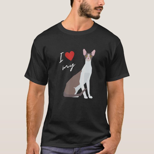 T-shirt Cornish Rex Chat Maman Pour Chat (Devant)