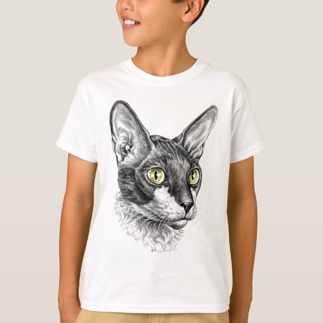 T-shirt Cornish Rex Sketch (Devant)