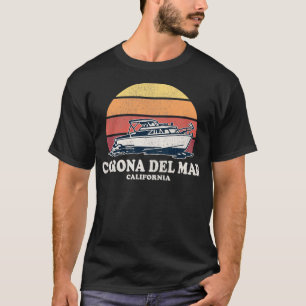 T-shirt Corona del Mar CA Vintage Boat les années 70 Retro