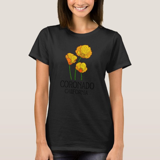 T-shirt Coronado California CA Flower State City Vin (Devant)