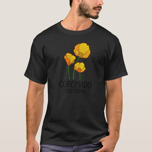 T-shirt Coronado California CA Flower State City Vin (Devant)