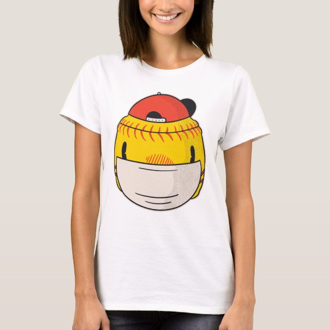 T-shirt coronavirus covid visage masque softball (Devant)