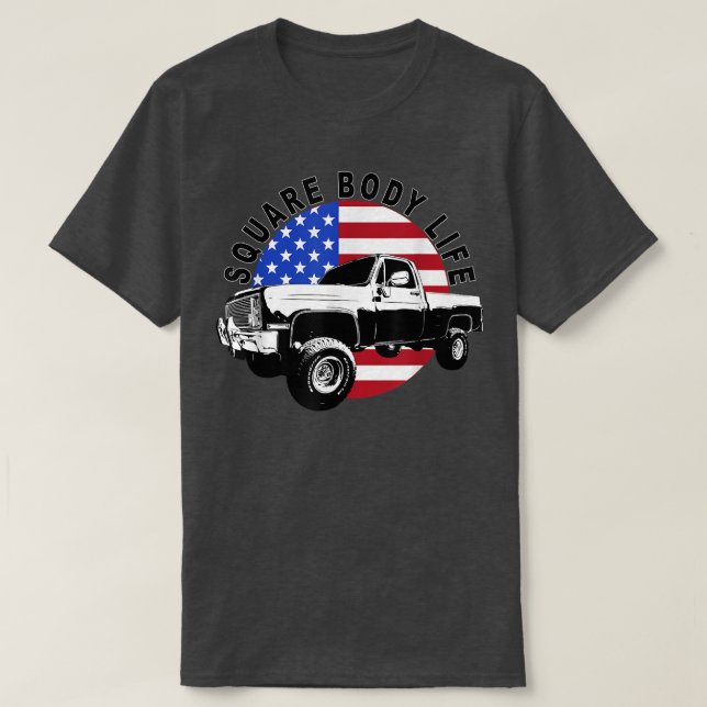 T-shirt Corps Carré classique de camion de carrosserie 4X4 (Design devant)