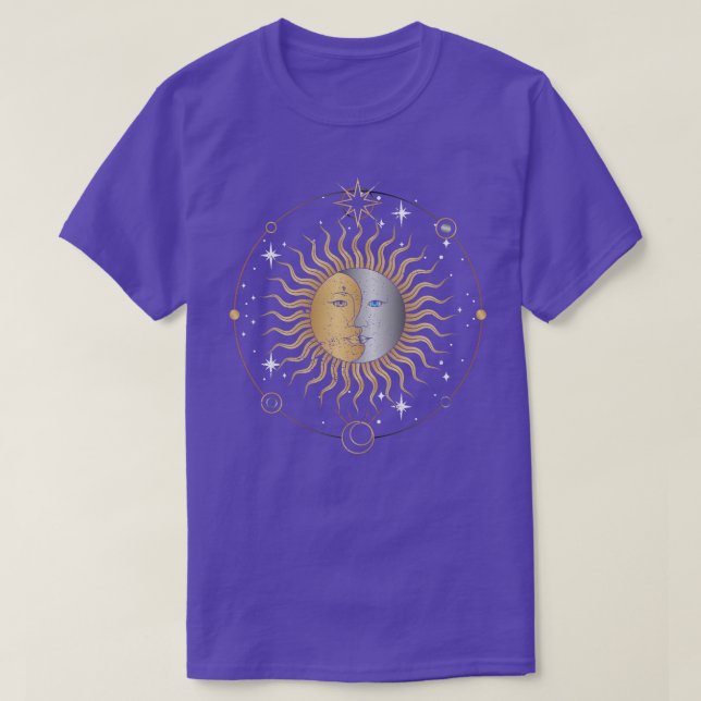 T-shirt Corps céleste Lune Soleil Bohoo Astrologie (Design devant)