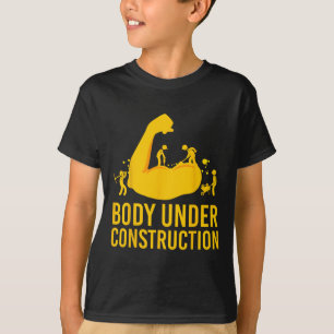 T-shirt Corps de culturiste en construction humour corps d