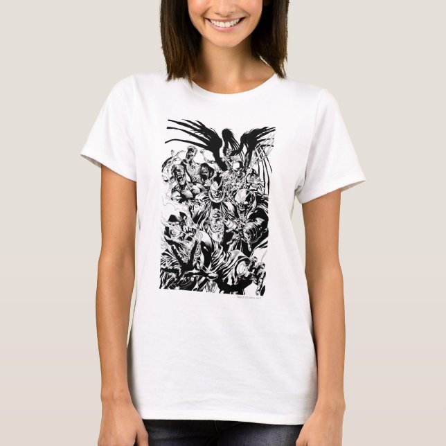 T-shirt Corps de Lanterne Noire - Noir et Blanc (Devant)