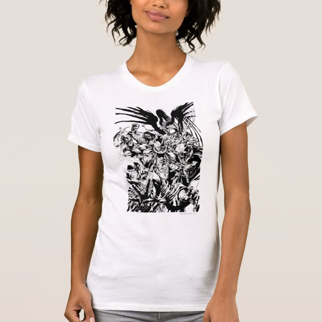T-shirt Corps de Lanterne Noire - Noir et Blanc (Devant)
