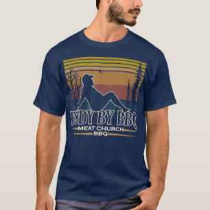 T-shirt Corps Hommes Par BBQ Vintage Viande Eglise Griller