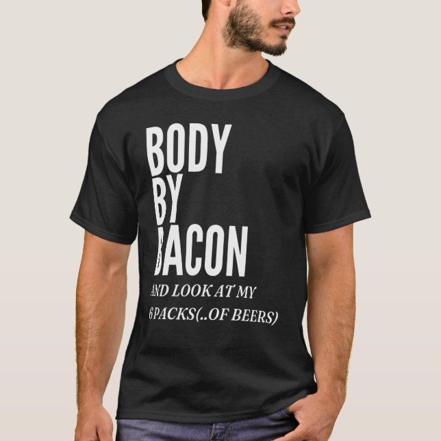 T-shirt Corps Par Bacon Bacon Manger Pour Papa Griller (Devant)