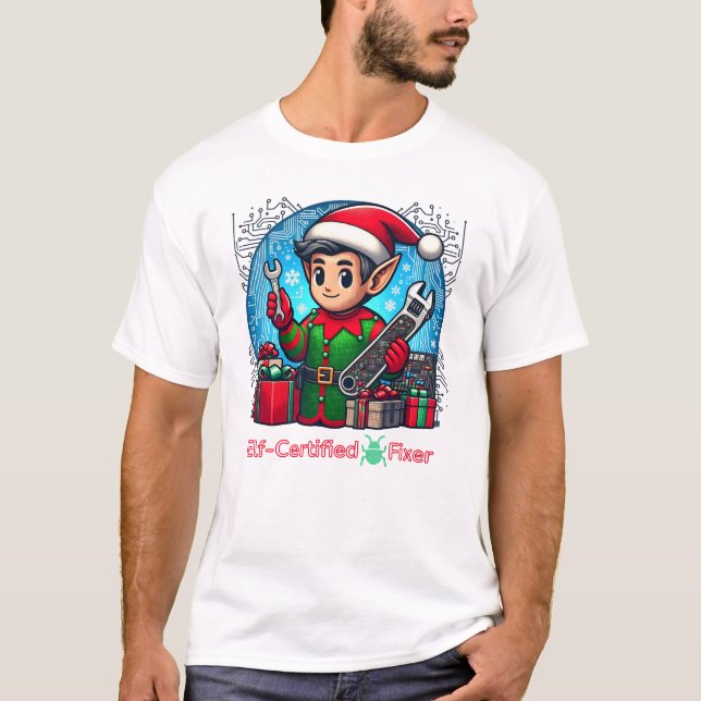 T-shirt Correcteur de bogues certifié Elf ! (Devant)