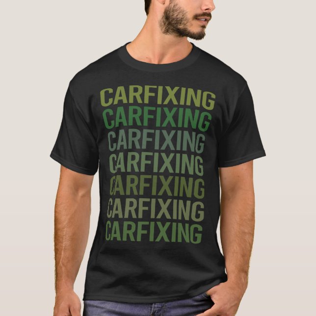 T-shirt Correction de la voiture de texte vert (Devant)
