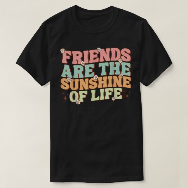 T-shirt Correspondance Besties Fleurs Les amis sont le sol (Design devant)