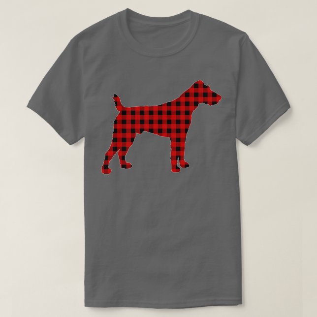T-shirt Correspondance Buffalo Plaid Fox Terrier Chien Noë (Design devant)