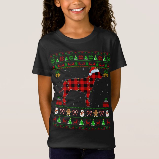 T-Shirt Correspondance Buffalo Plaid Ugly Bull Terrier Noë (Devant)
