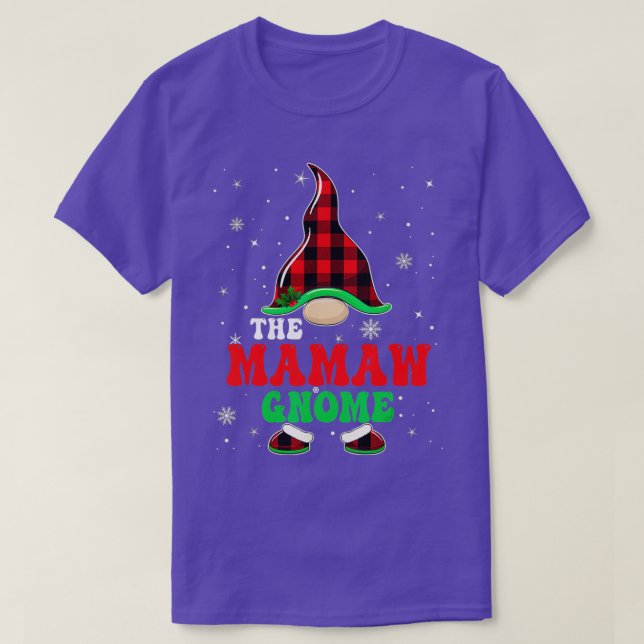 T-shirt Correspondance Buffle de famille Plaid Mamaw Gnome (Design devant)