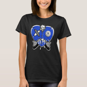 T-shirt Correspondance coeur Pleurant Vrai Bleu 1s