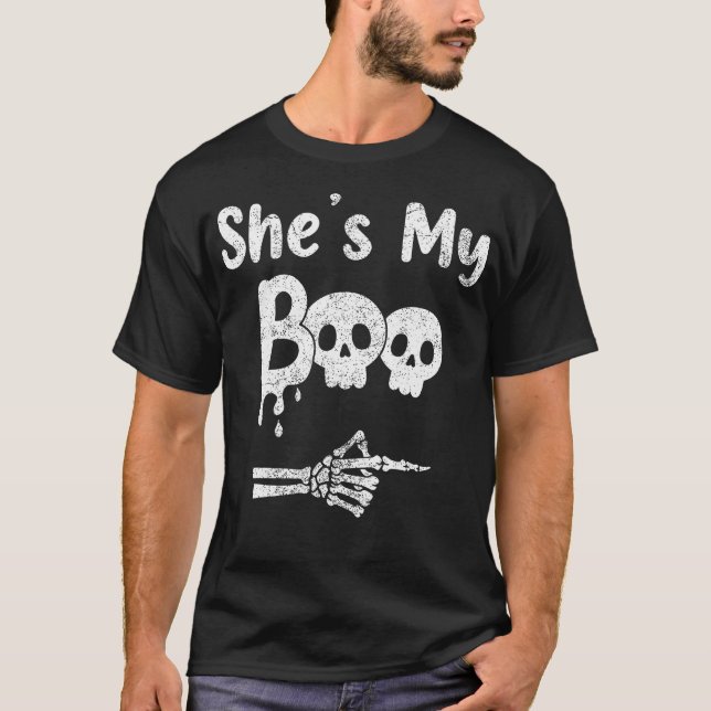 T-shirt Correspondance Couples Halloween Chaussures Mon Bo (Devant)