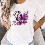 T-shirt Correspondance de Fête des mariées à thème papillo<br><div class="desc">Préparez-vous à étaler vos ailes et à voler avec nos chemises de fête de Fête des mariées papillon! Notre belle conception comporte un papillon violet dans un jardin fleuri, ce qui en fait la chemise parfaite à porter lors de votre prochaine célébration de la douche nuptiale. Le magnifique design de...</div>