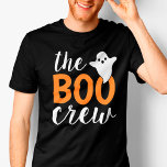 T-shirt Correspondance de la famille d'Halloween Orange de<br><div class="desc">Style familial moderne assorti au design de chemise Halloween avec le texte "The Boo Crew" en orange et blanc avec un petit accent fantôme. Commandez pour chaque membre de votre équipage.</div>