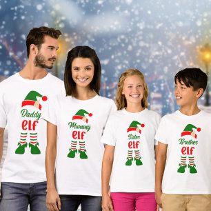 T-shirt Correspondance de Noël Famille Elfe Cute