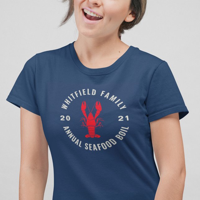 T-shirt Correspondance famille 4 juillet Boisson de fruits (Family Reunion Seafood Boil Navy Blue women tees)
