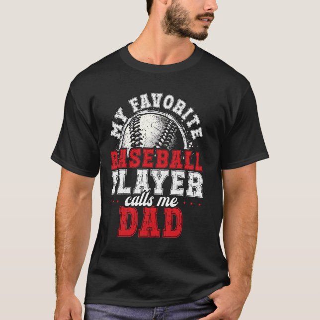 T-shirt Correspondance Famille Baseball Cadeau Papa Équipe (Devant)