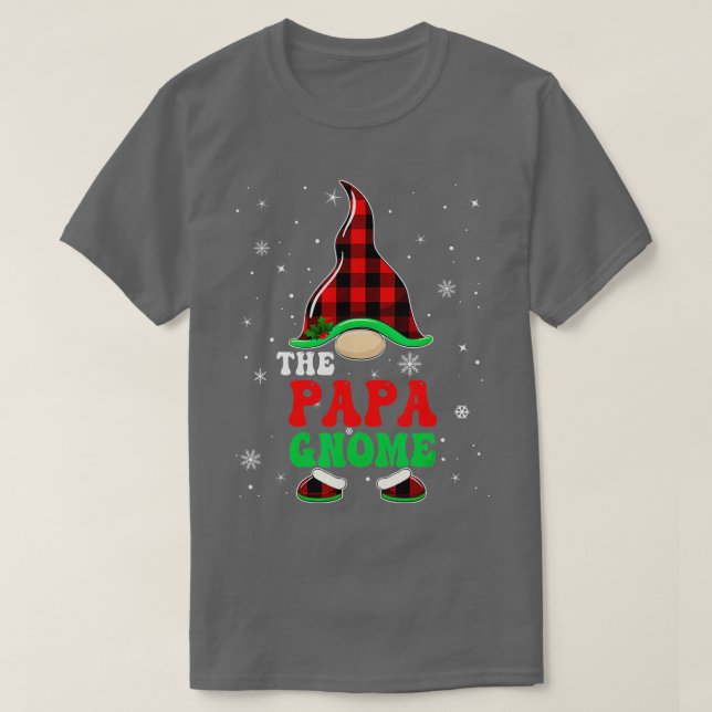 T-shirt Correspondance Famille Buffalo Plaid Papa Gnome Ch (Design devant)