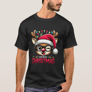 T-shirt Correspondance famille Noël 2023 Funny Rudolph Rei