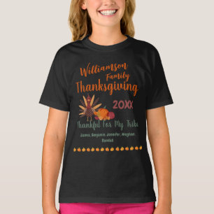 T-shirt Correspondance famille Thanksgiving Outlets Noms a