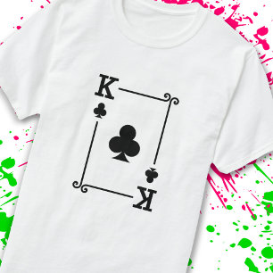 T-shirt Correspondance King Clubs Convient Jouer Cartes Mo