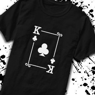T-shirt Correspondance King Clubs Convient Jouer Cartes Mo