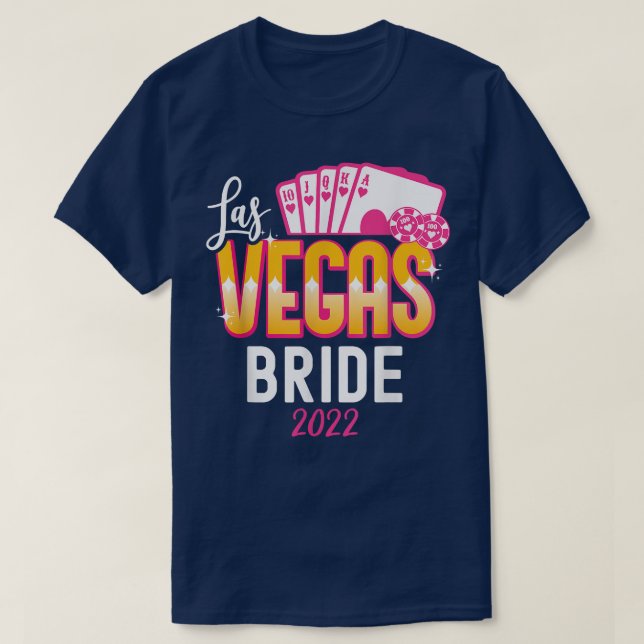 T-shirt Correspondance Las Vegas 2022 Mariage marié et de  (Design devant)