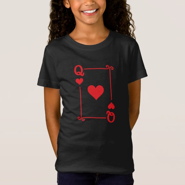 T-Shirt Correspondance Queen Heart Convient Jeux Cartes Mo (Devant)