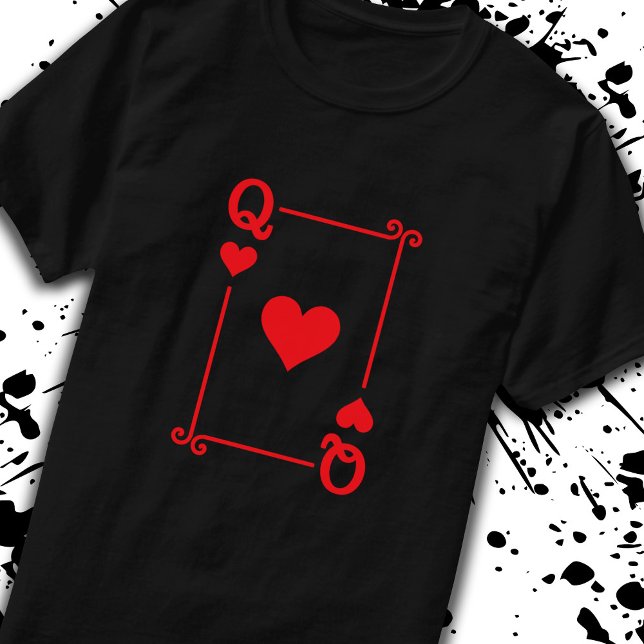 T-shirt Correspondance Queen Heart Convient Jeux Cartes Mo (Créateur téléchargé)