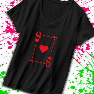 T-shirt Correspondance Queen Heart Convient Jeux Cartes Mo