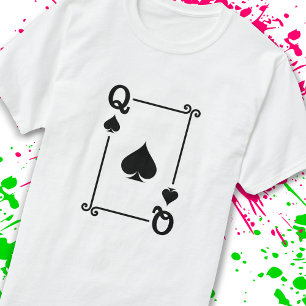 T-shirt Correspondance Queen Spades Convient Jouer Cartes 