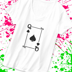 T-shirt Correspondance Queen Spades Convient Jouer Cartes 