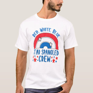 T-shirt Correspondant Rouge Blanc Et Bleu 4 juillet Étoile