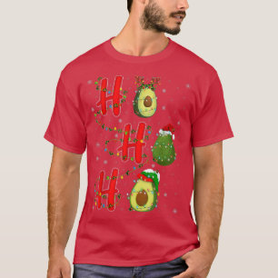T-shirt Correspondre famille Noël Père Noël Ho Ho Avocado