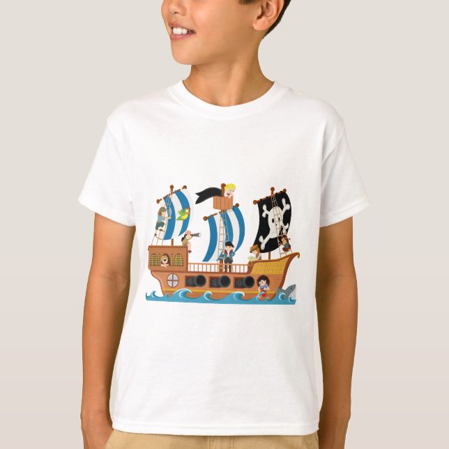 T-shirt Corsaire de bateau de pirate (Devant)