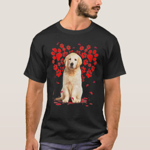 T-shirt Corte Golden Retriever Chien Valentine - S
