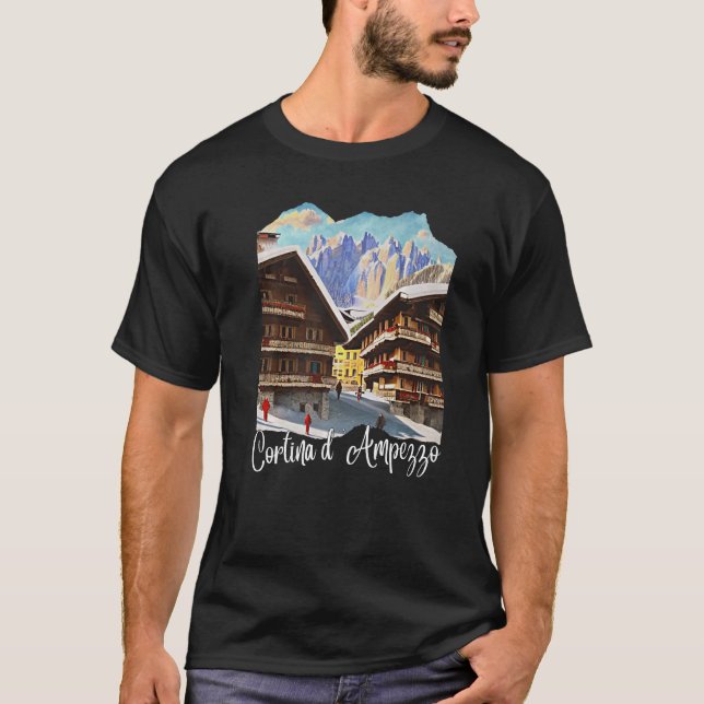 T-shirt Cortina d'Ampezzo Dolomiti Painting Cortina d'Ampe (Devant)