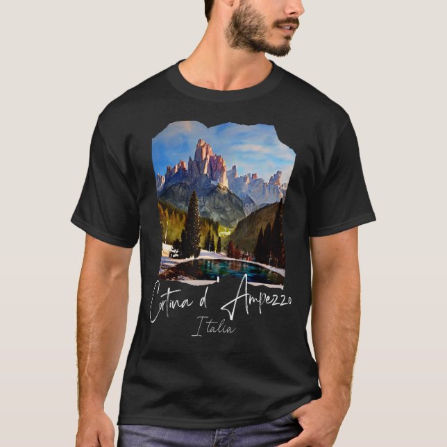 T-shirt Cortina d'Ampezzo Dolomiti Peinture Cortina d'Ampe (Devant)