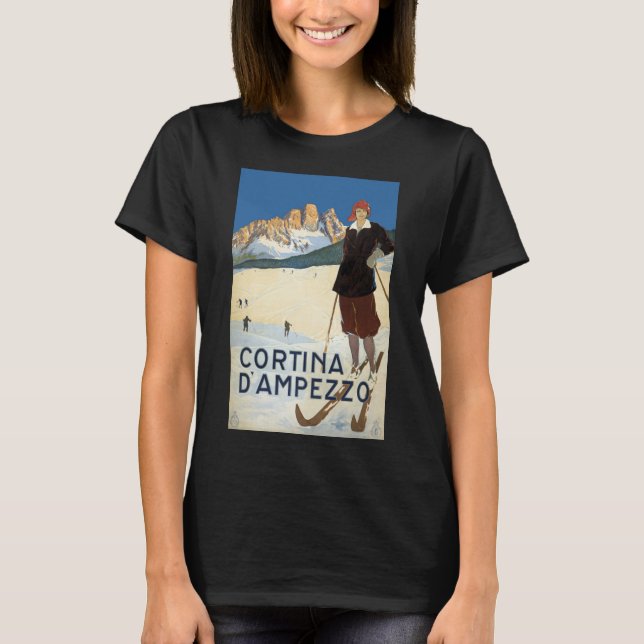 T-shirt Cortina d'Ampezzo, Italie, Alpes de ski de voyage  (Devant)