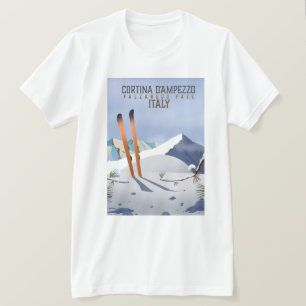 T-shirt Cortina d'Ampezzo Italie poster ski Art Print