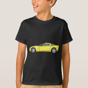 T-shirt Corvette 2008 : Voiture de sport : Fin jaune :