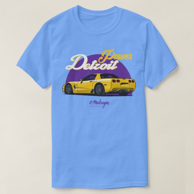 T-shirt Corvette C5 jaune (Design devant)