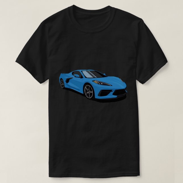 T-shirt Corvette C8 Rapid Blue (Design devant)